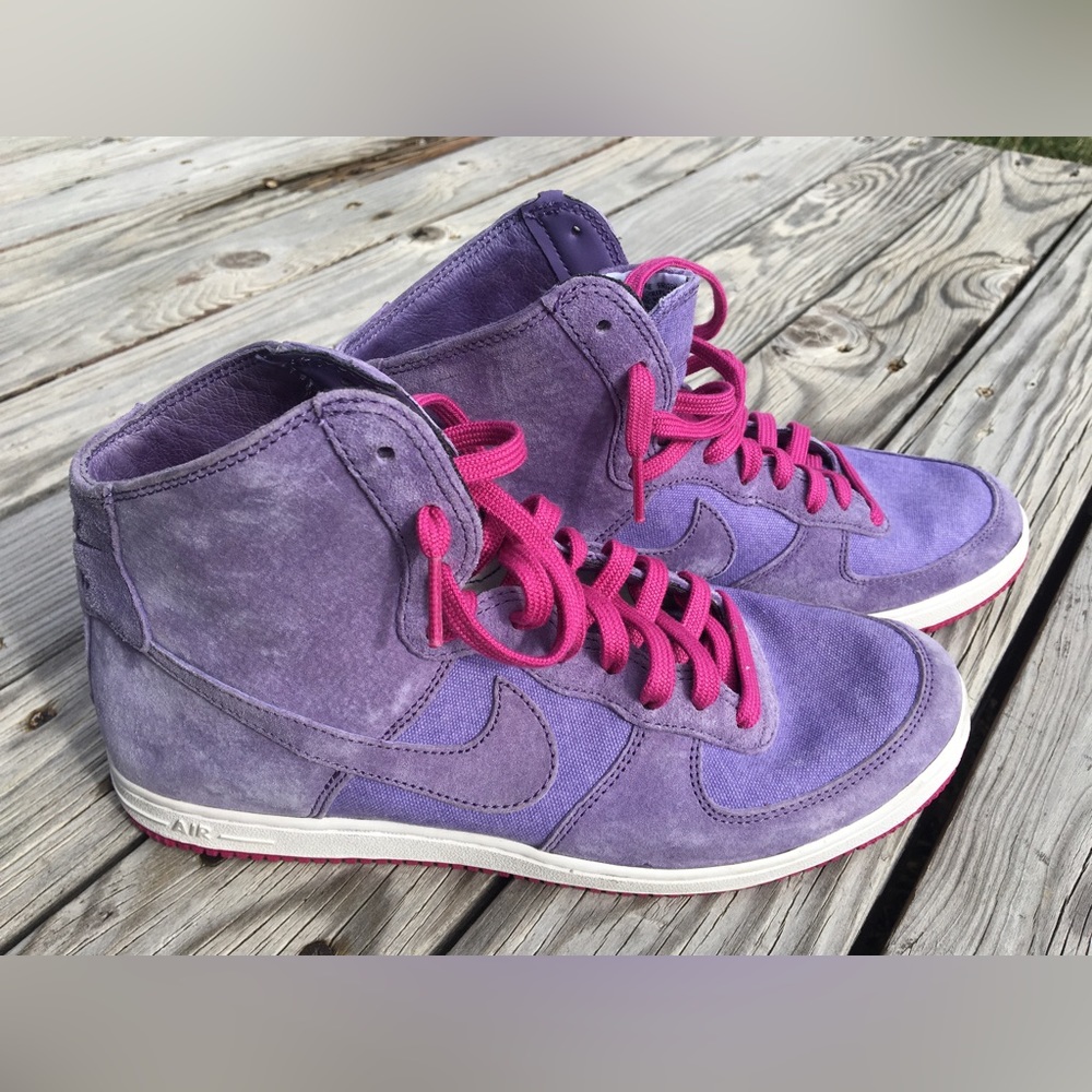Nike Air Force 1 Light Hi Decons Purple Suede Shoes 538226-500 Size 7.5 Women’s